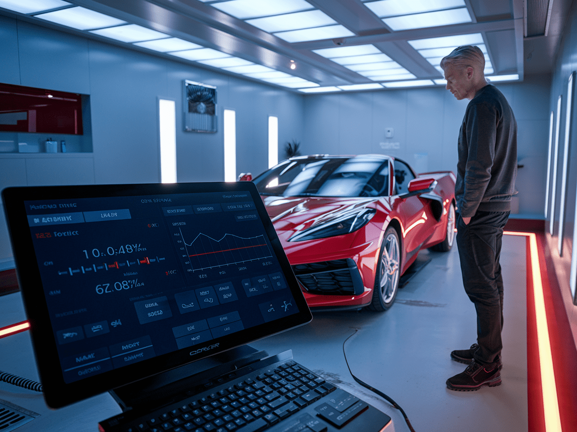 Luxury car workshop layout and design.