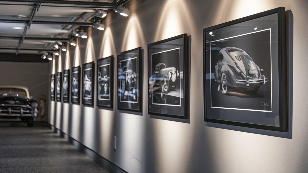 Garage showroom decor.