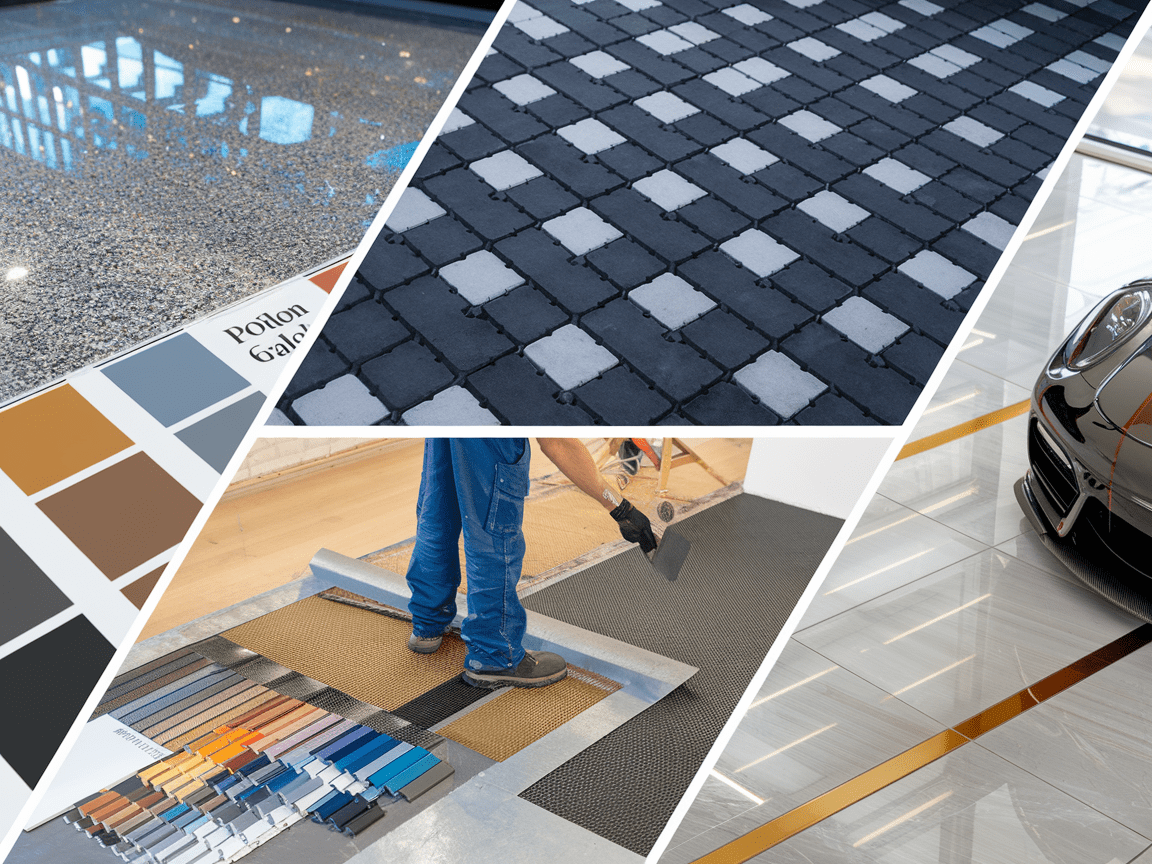 Various luxury garage flooring options.