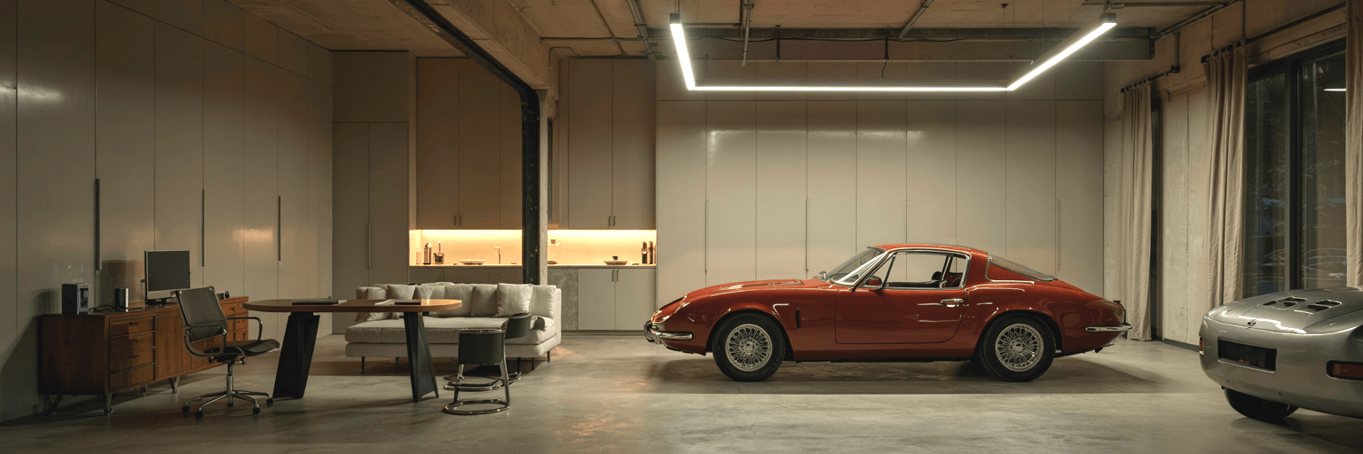 The Ultimate Garage Retreat: Lounge & Hospitality Amenities