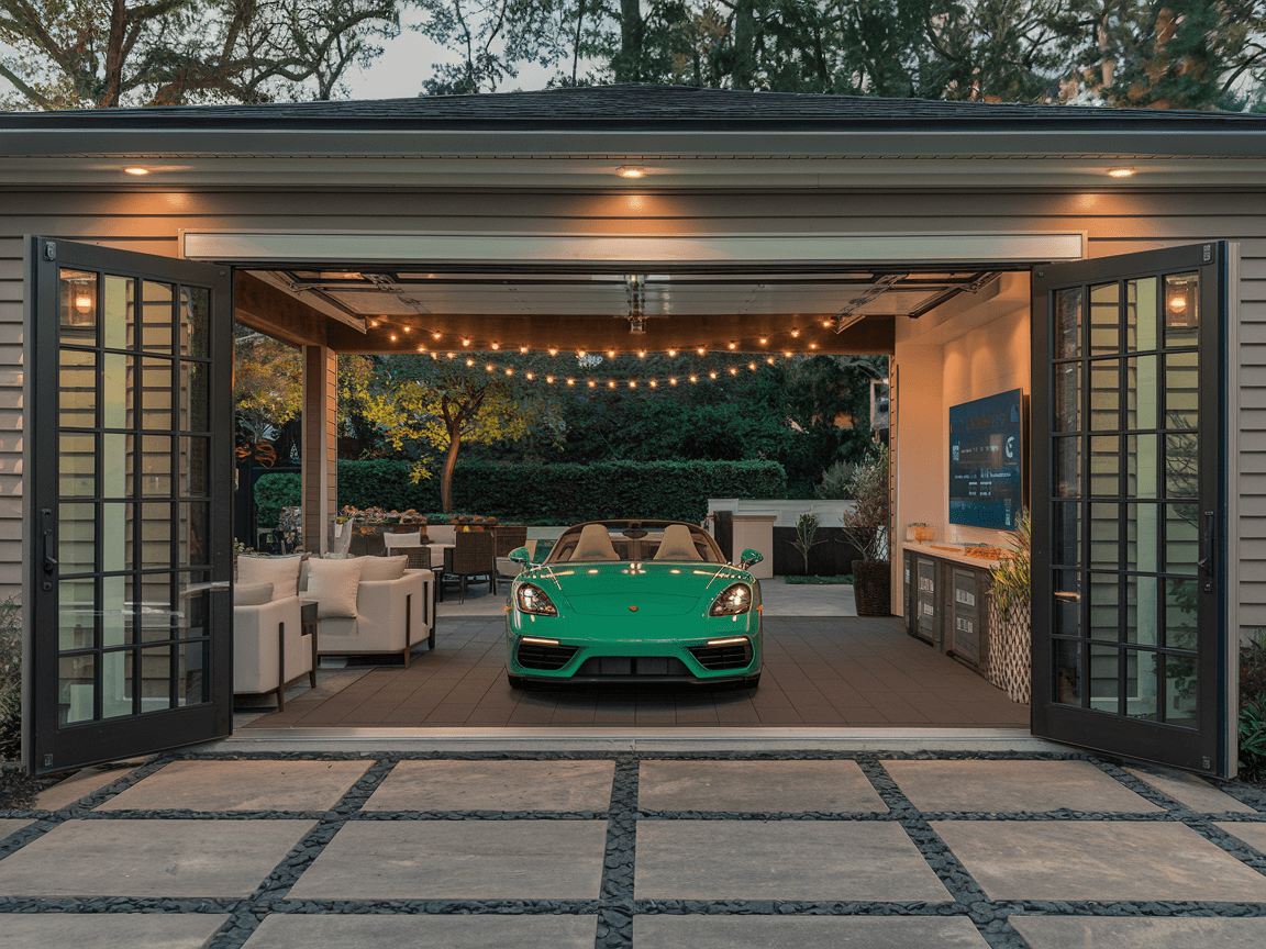 Garage indoor outdoor flow.