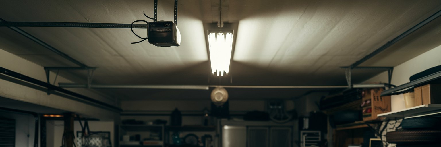 Modern garage lighting for workspace and display
