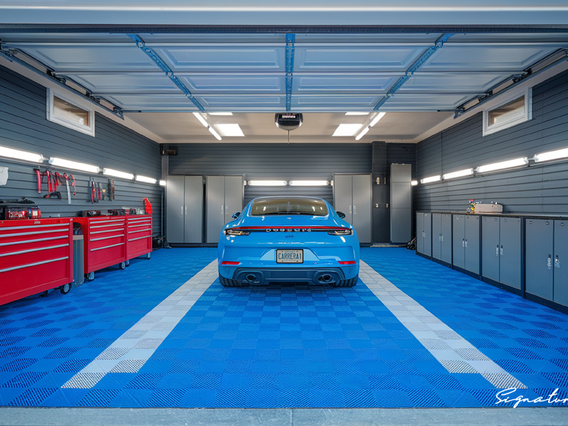 garage flooring matching colour scheme